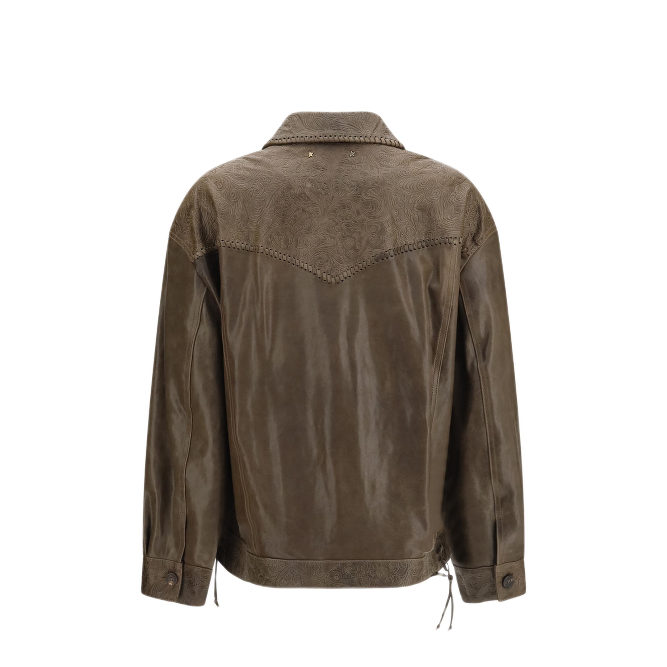 MAYFEYR - Golden Goose - Babete Leather Jacket With Embossed Details - GWP02789P002667G
