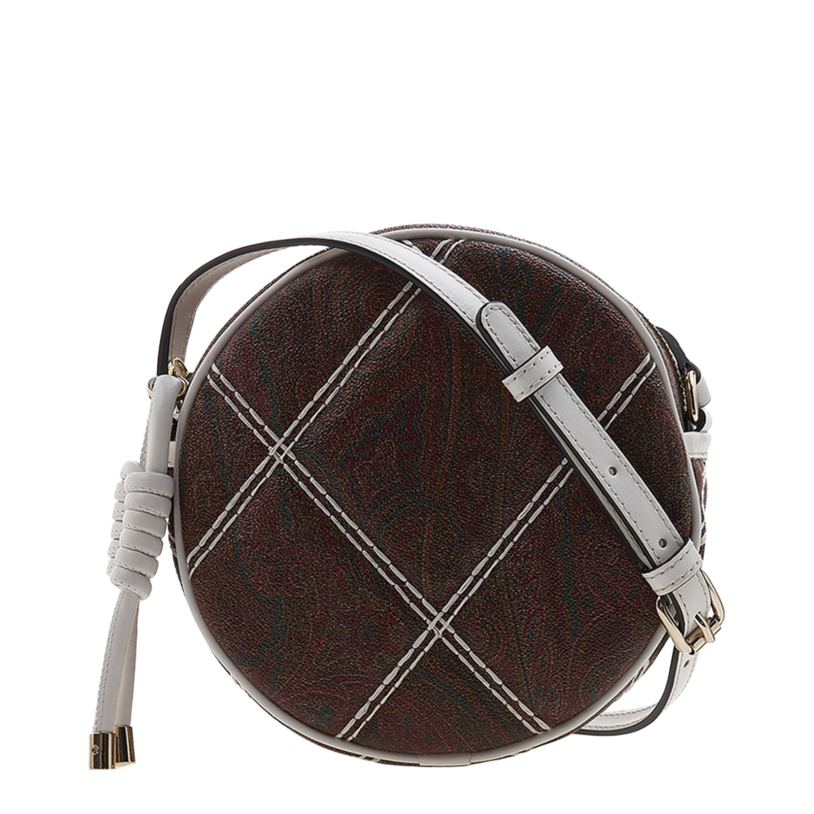 Paisley Quilting Round Crossbody Bag
