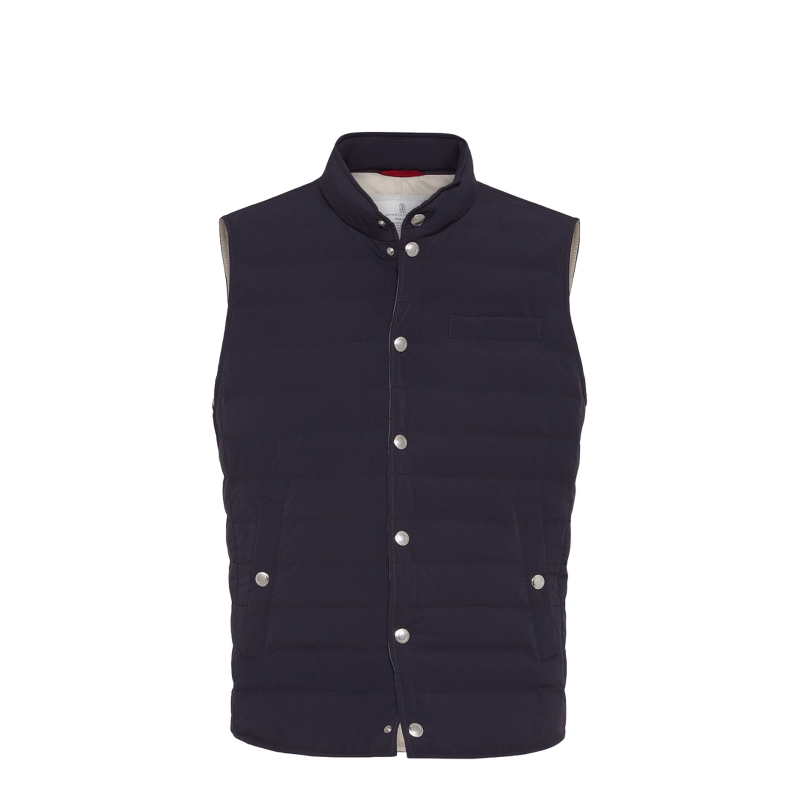 Navy Blue Quilted Nylon Down Vest