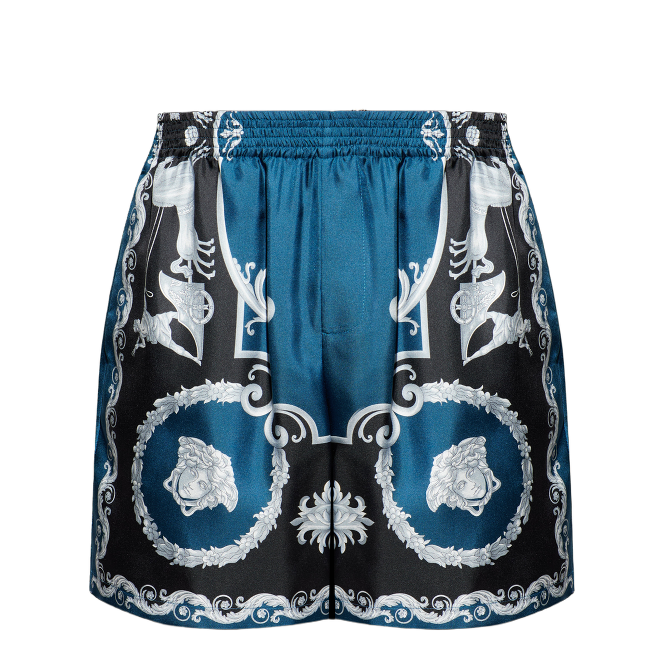Silk Shorts Blue Black