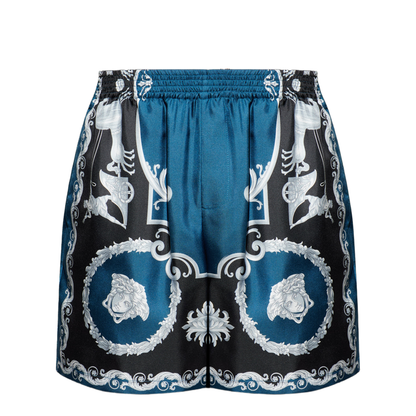 Silk Shorts Blue Black