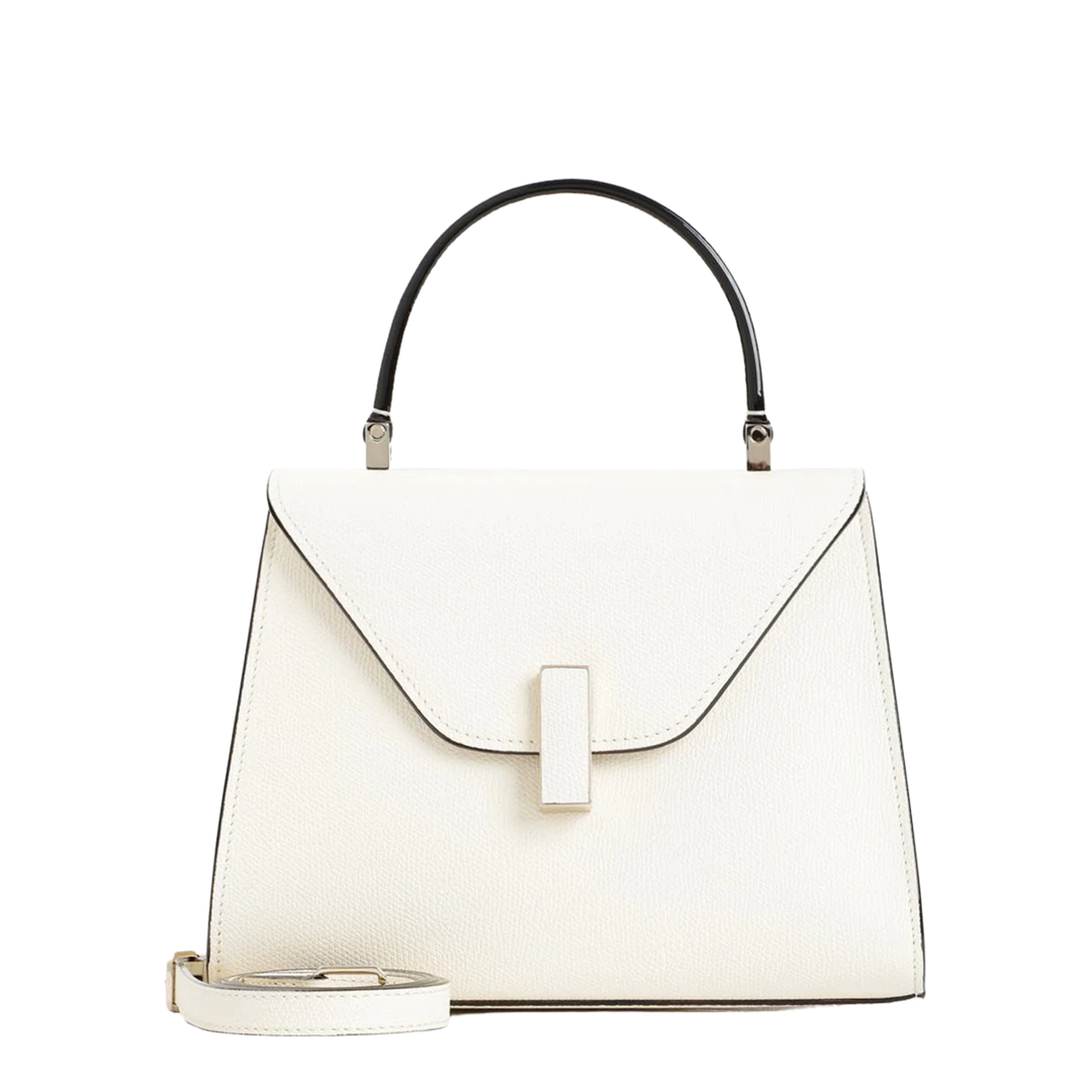 Iside Mini Calfskin Top Handle Bag - Pergamena White