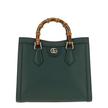 Diana Medium Leather Tote Bag - Green