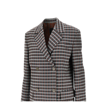 Double-breasted jacket in multicolored fabric