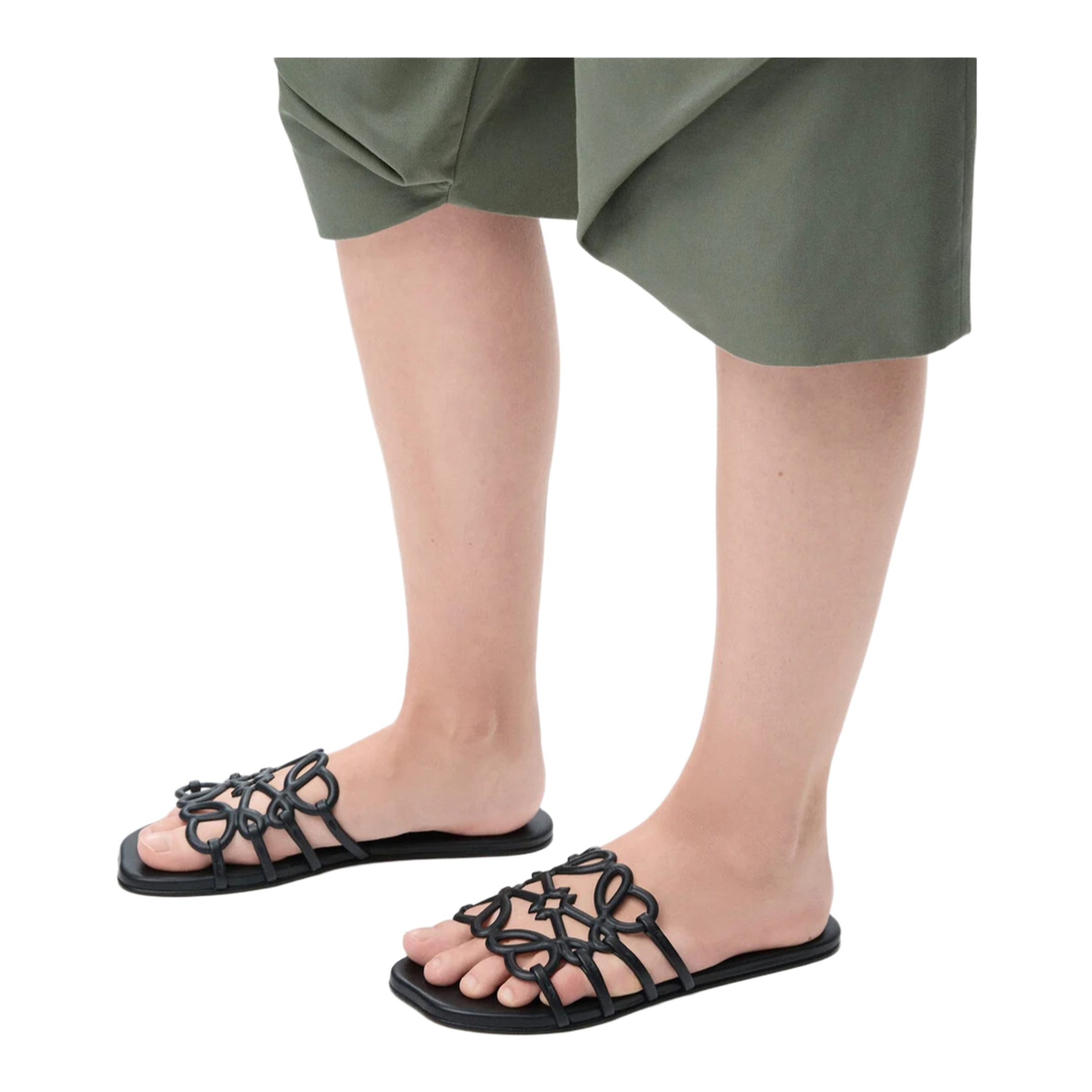 Petal Anagram Leather Sandals