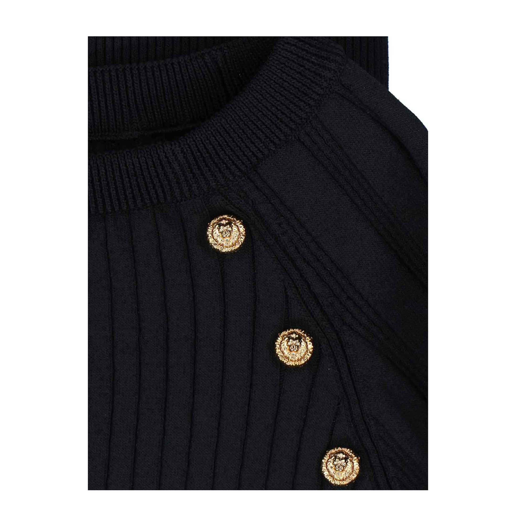 Women's Buttoned Knit Sweater Black