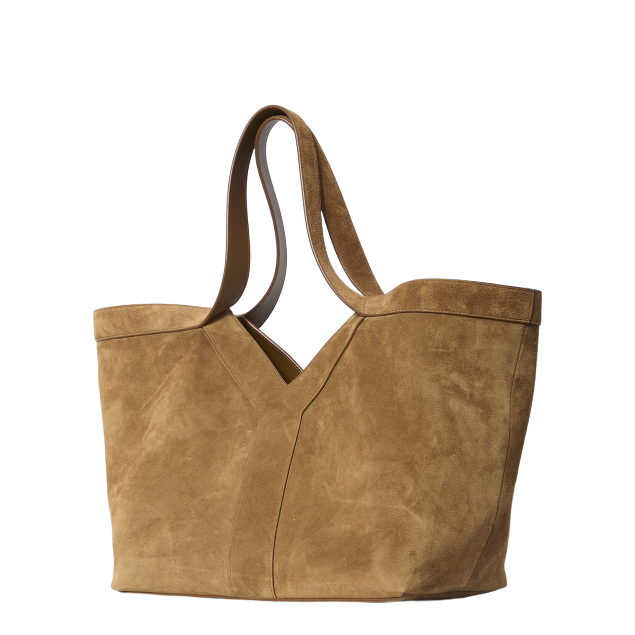 Y Small Suede Calfskin Tote - Brown