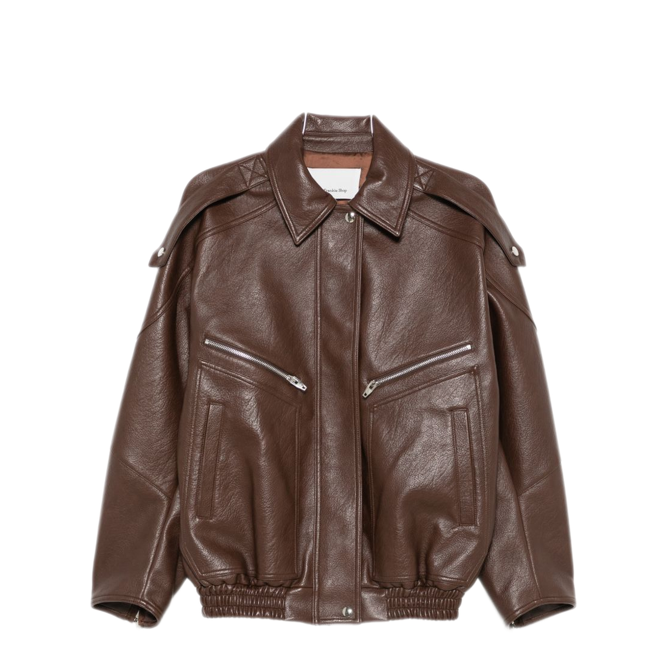 MAYFEYR - THE FRANKIE SHOP - Hudson Faux Leather Bomber Jacket - JAFS22714200BROWN