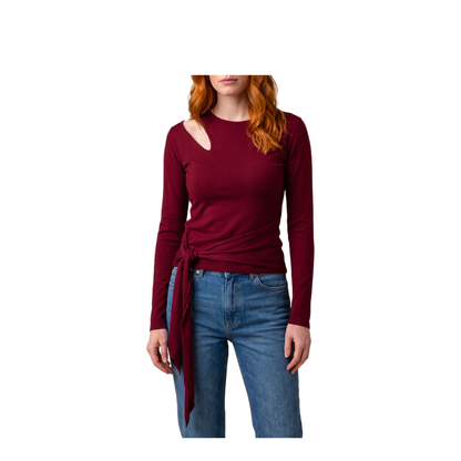 MAYFEYR - Federica Tosi - Ruby Red Cut Off Top With Sash - 3200535051