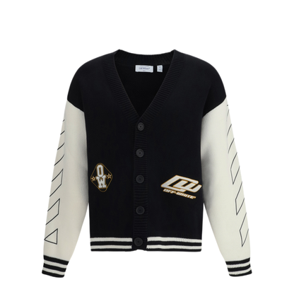 MAYFEYR - Off-White - Star Logo Diagonal Varsity Cardigan - 44MHB019S26K0020010001