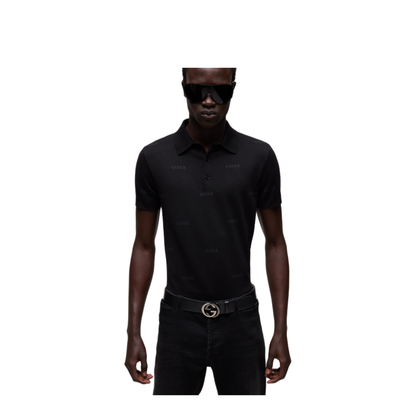 Jacquard Wool And Silk Polo Shirt