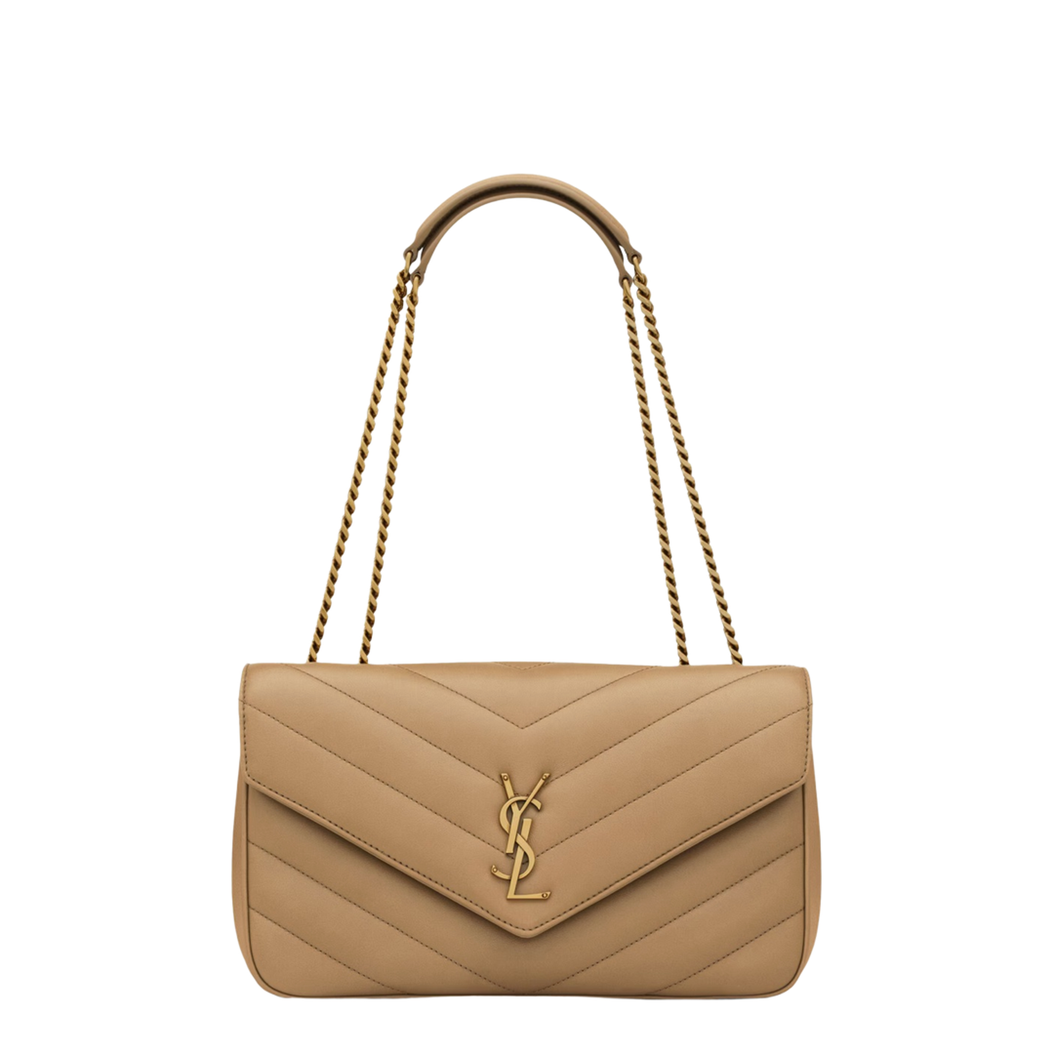 LOULOU Medium Lambskin Shoulder Bag - Natural Tan