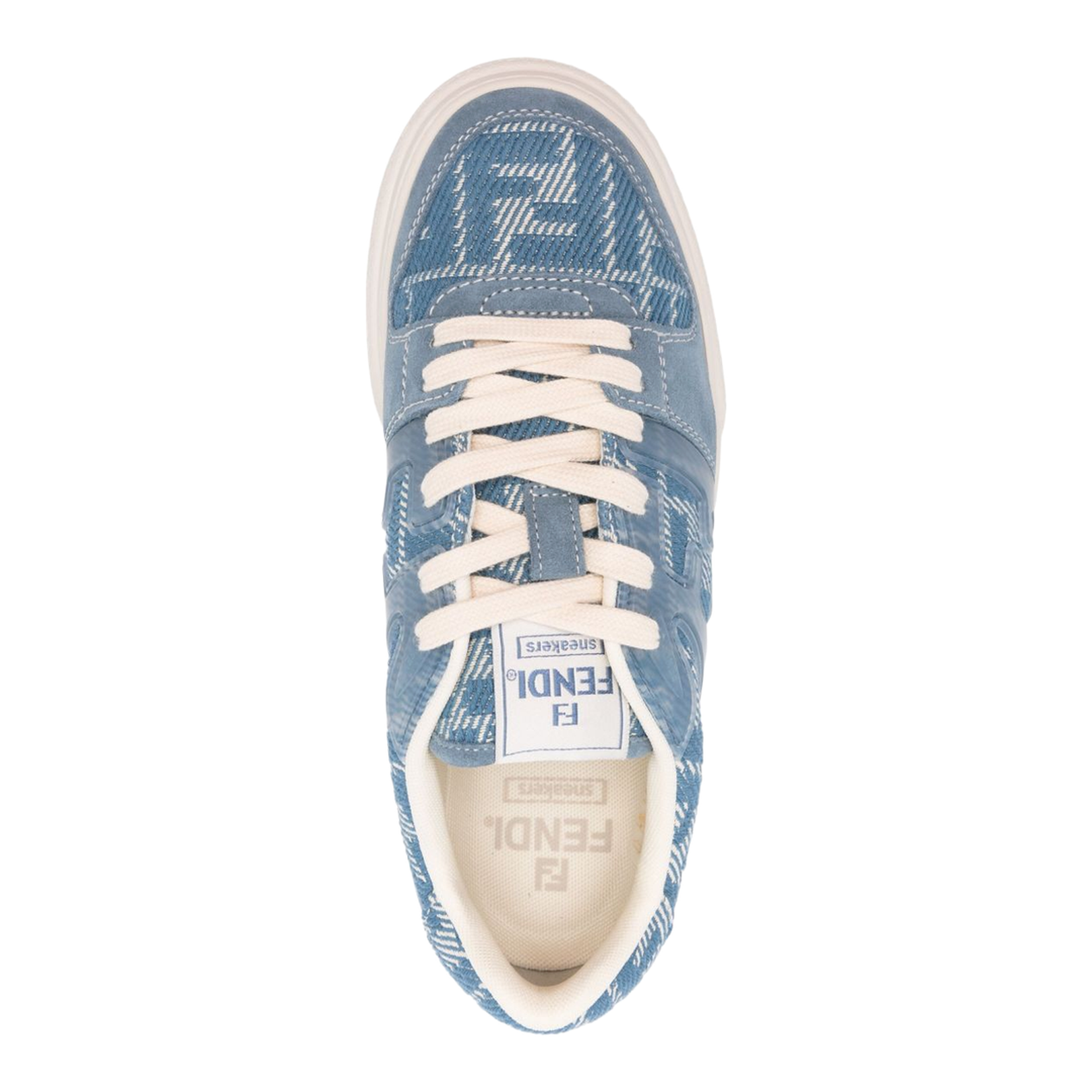Cerulean Blue Front Lace-Up Fastening Platform Sole FF Motif
