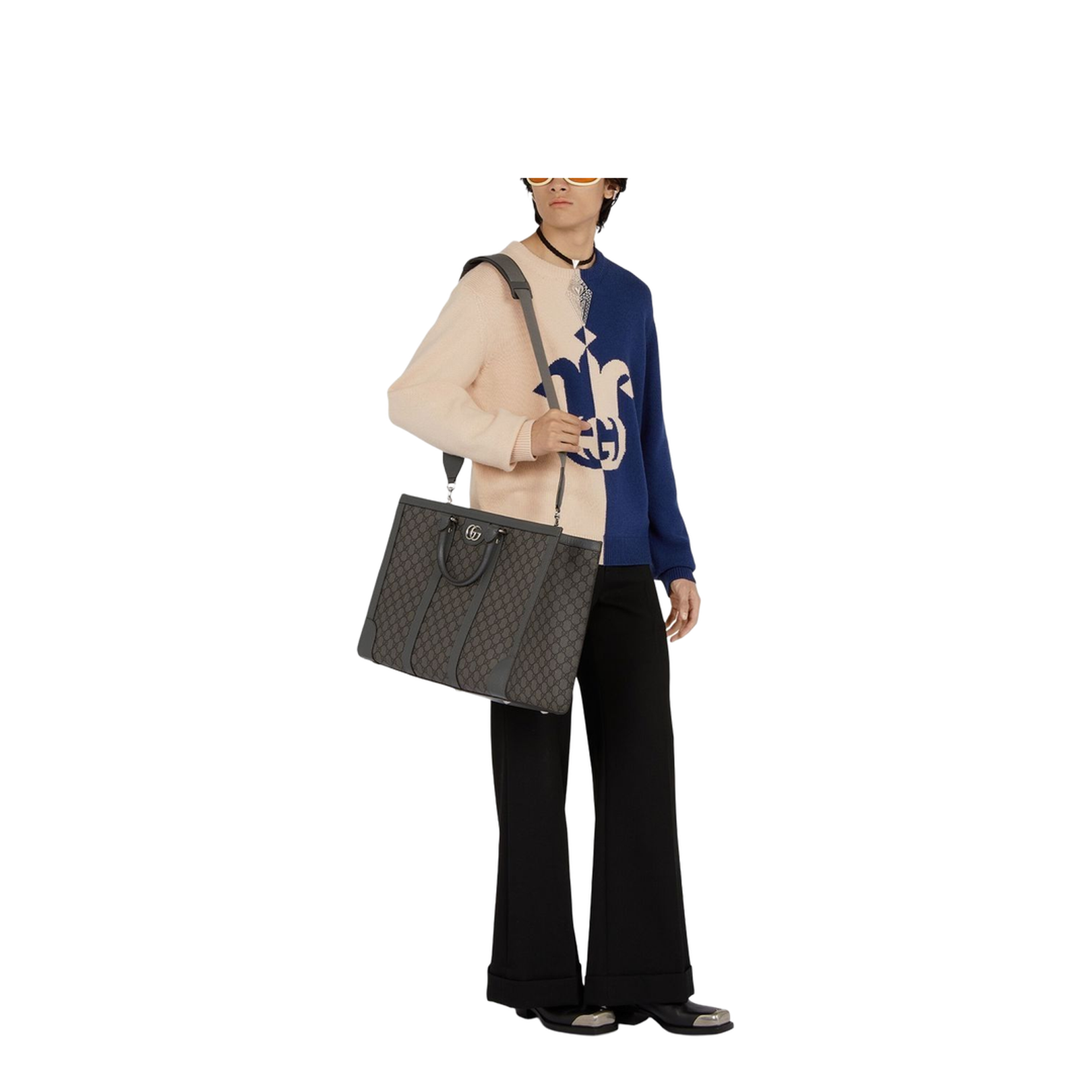 Ophidia Large Canvas Shopper Bags - Gray