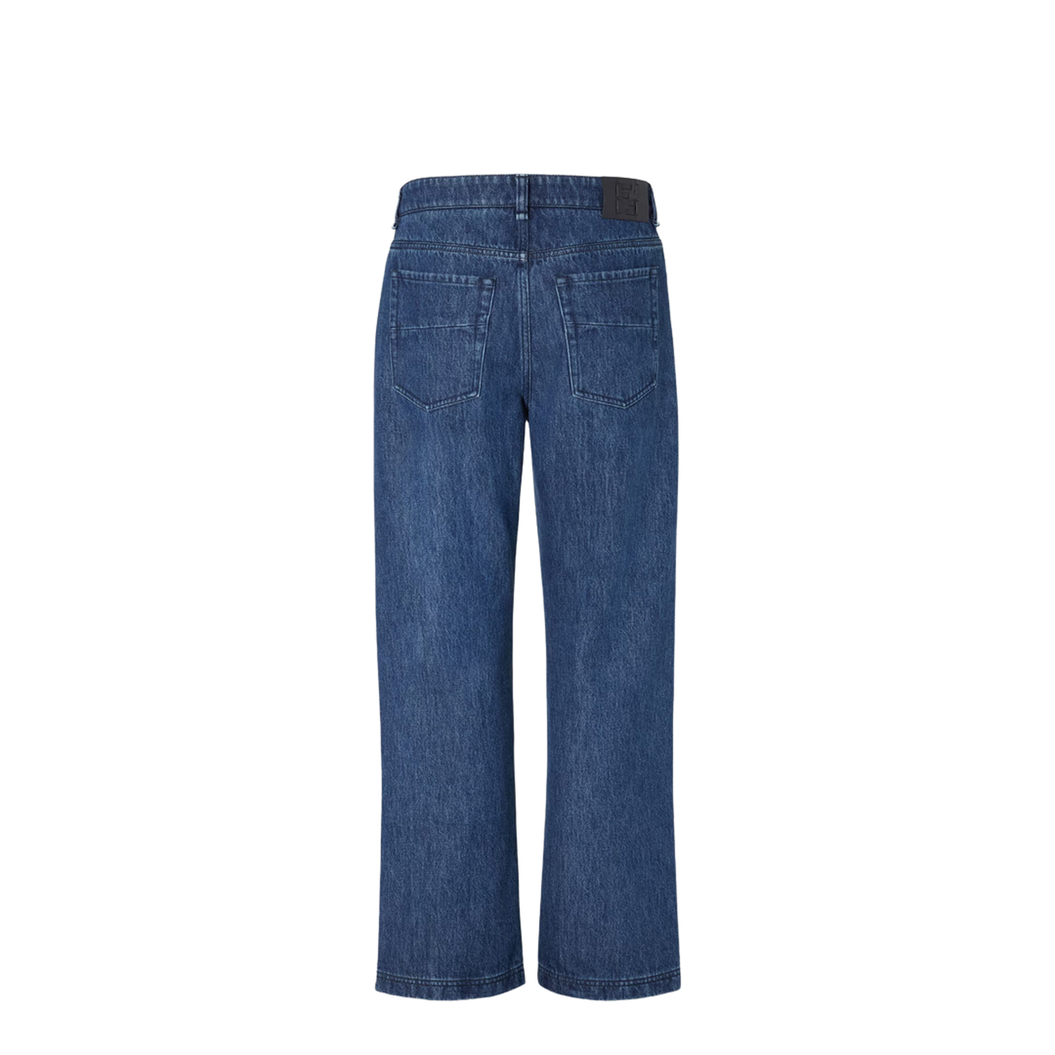 Blue Straight-Cut Jeans