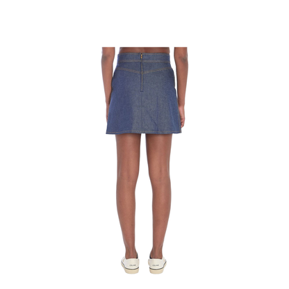 Trapeze Mini Skirt in Raw Wash Denim