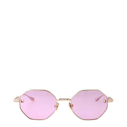 Octagonal Frame Pink Lens Sunglasses