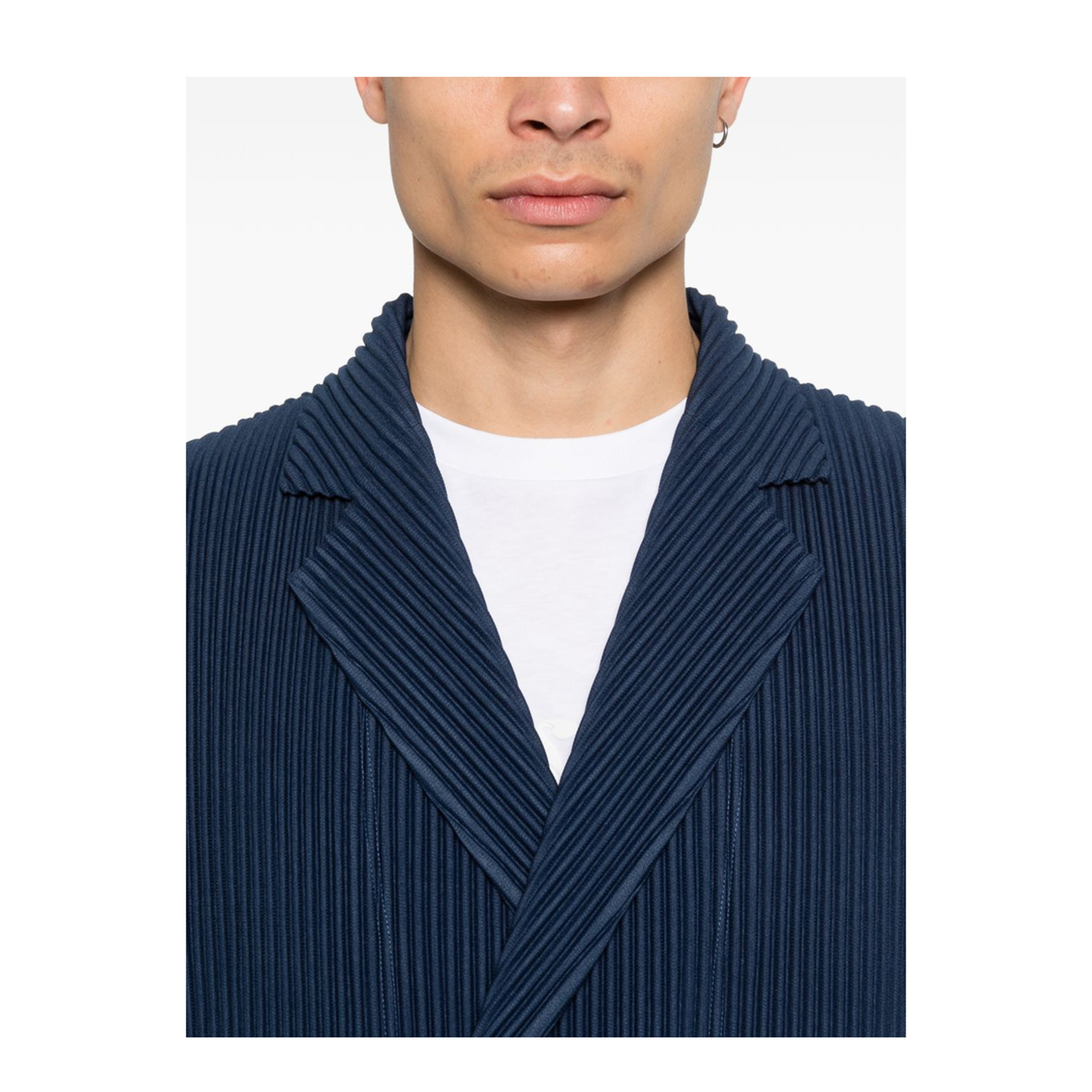 Double-Breasted Pleated Jacket