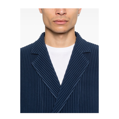 Double-Breasted Pleated Jacket