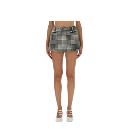 MAYFEYR - Self Portrait - Houndstooth Skirt Pants - PF25111SKBWBLACKANDWHITE