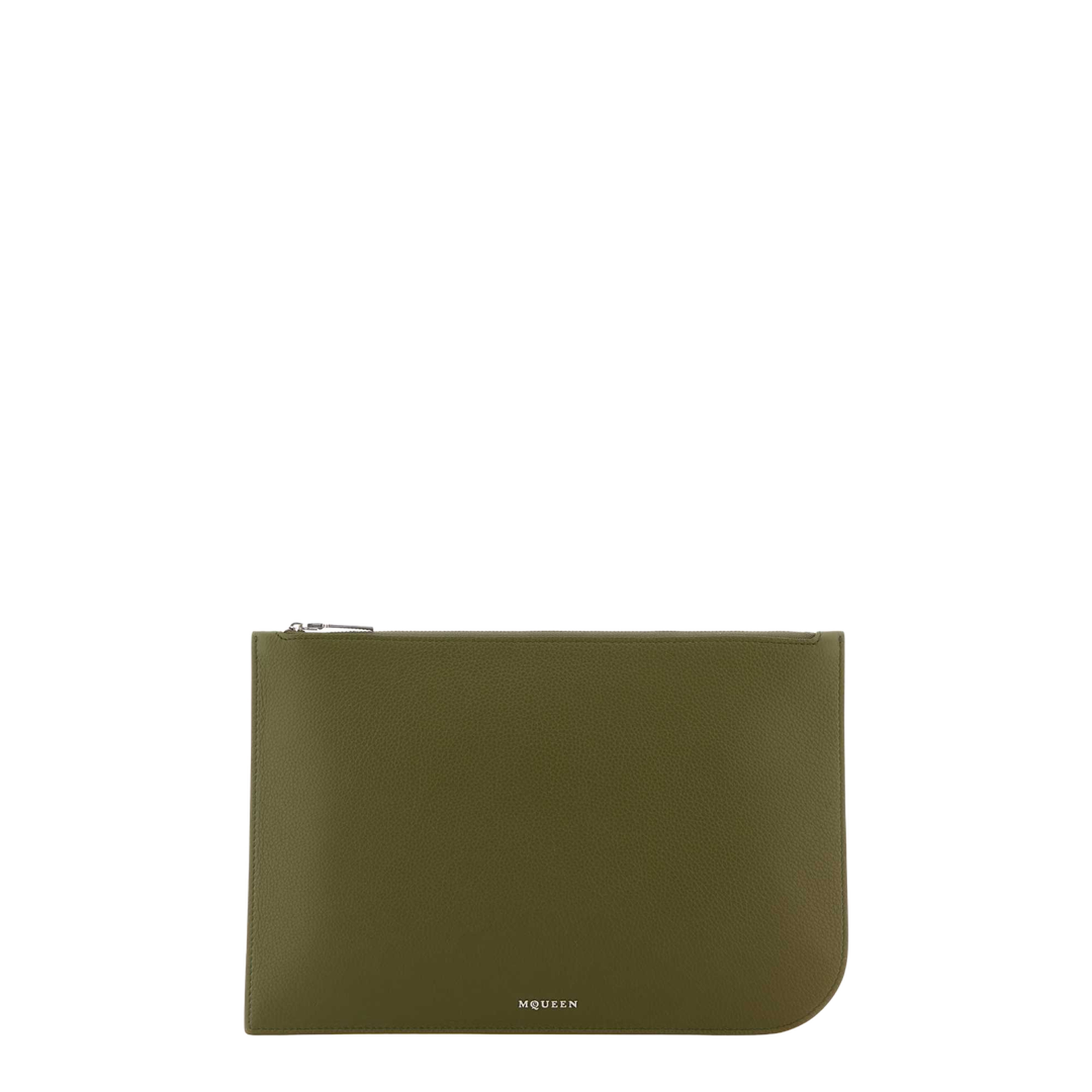 Olive Green Leather Large Sling Pouch