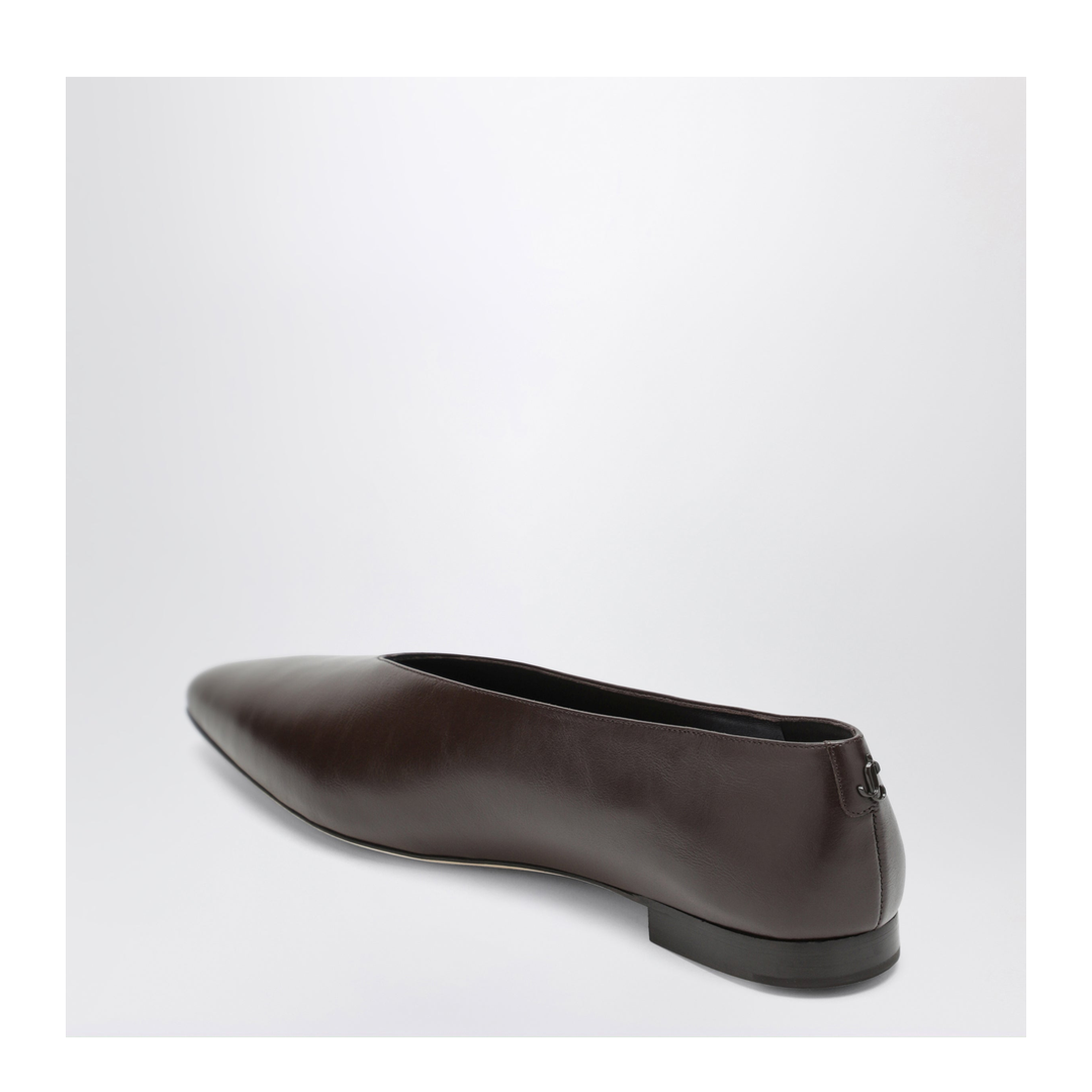 MAYFEYR - Jimmy Choo - Chocolate Leather Ballet Flats - MARGOTFLATGUV025623