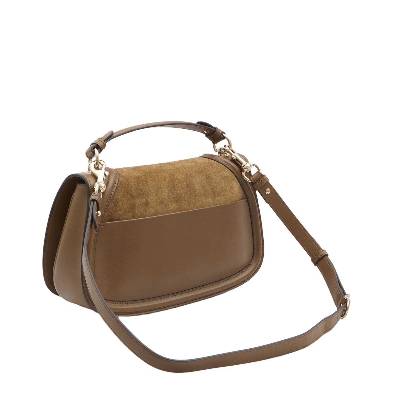 Blondie Medium Suede Top Handle Bag - Tan