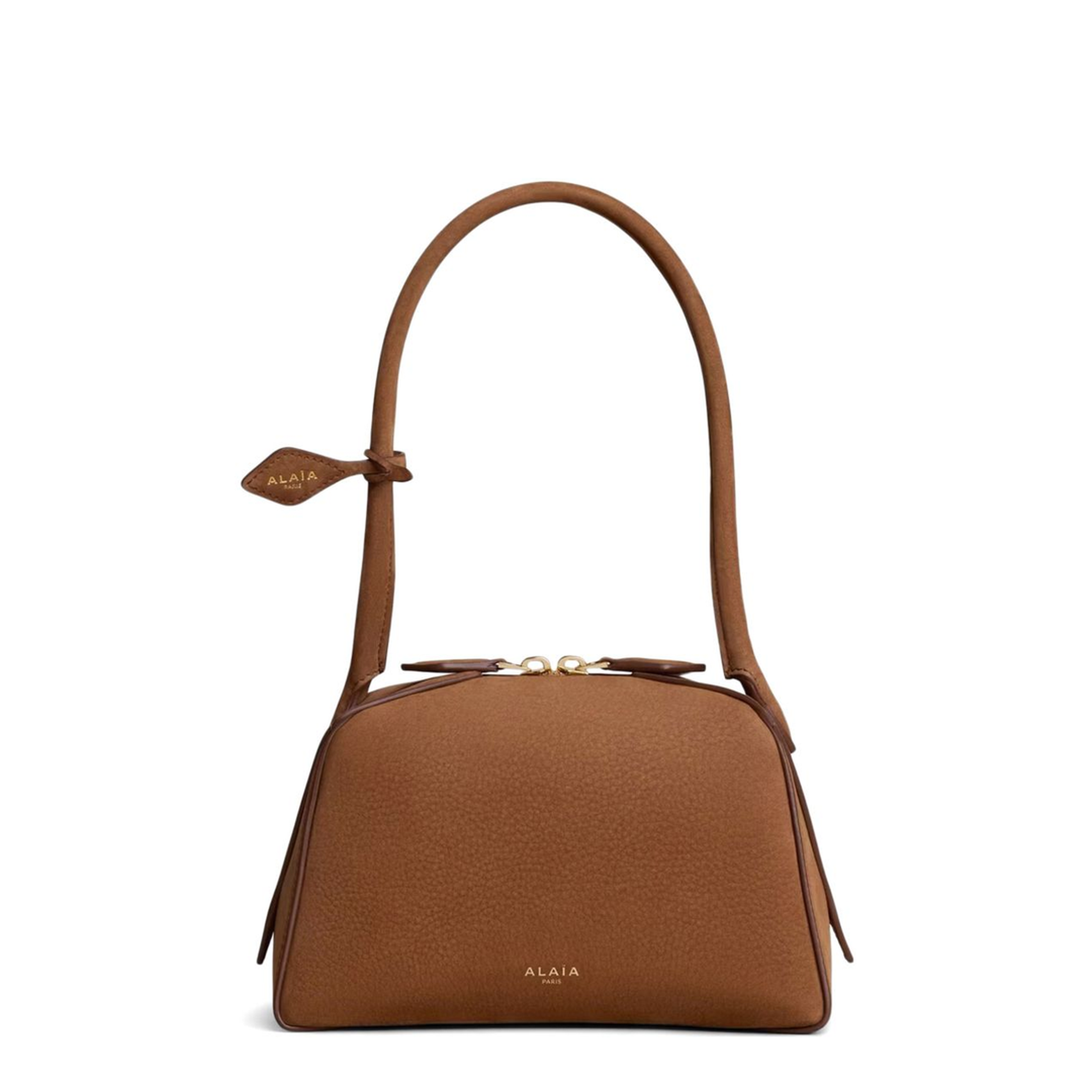 Le Bouledogue Small Nubuck Shoulder Bag - Terre d’Ombre Marron