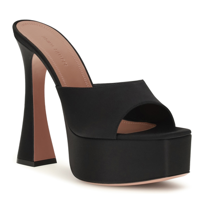MAYFEYR - Amina Muaddi - Dalida Satin Sandals - C9S351831DALBLACKSATIN