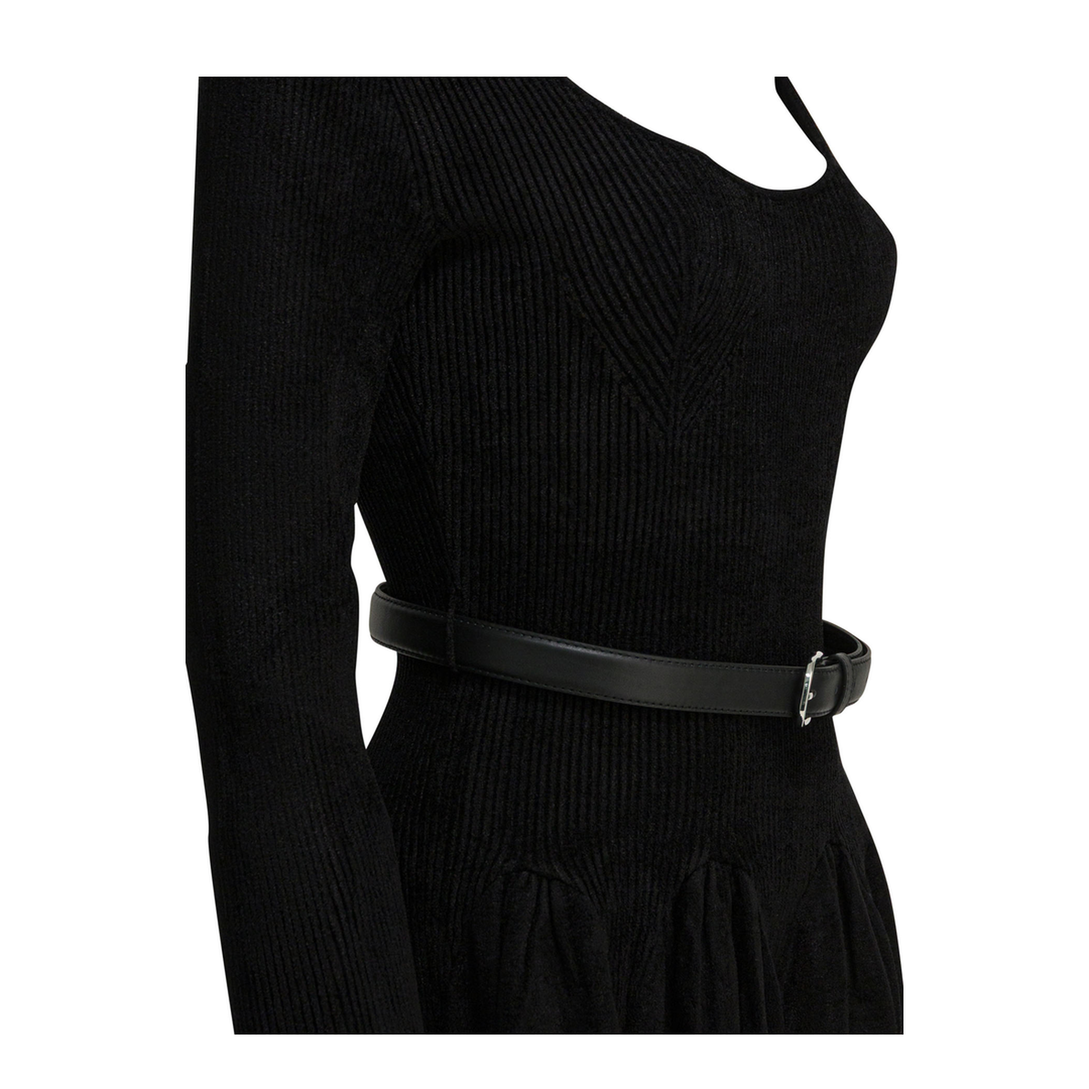 MAYFEYR - Self Portrait - Knitted Flared Dress - AW25029SBBLACK