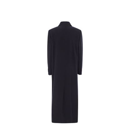 Long Double Breasted Coat Black