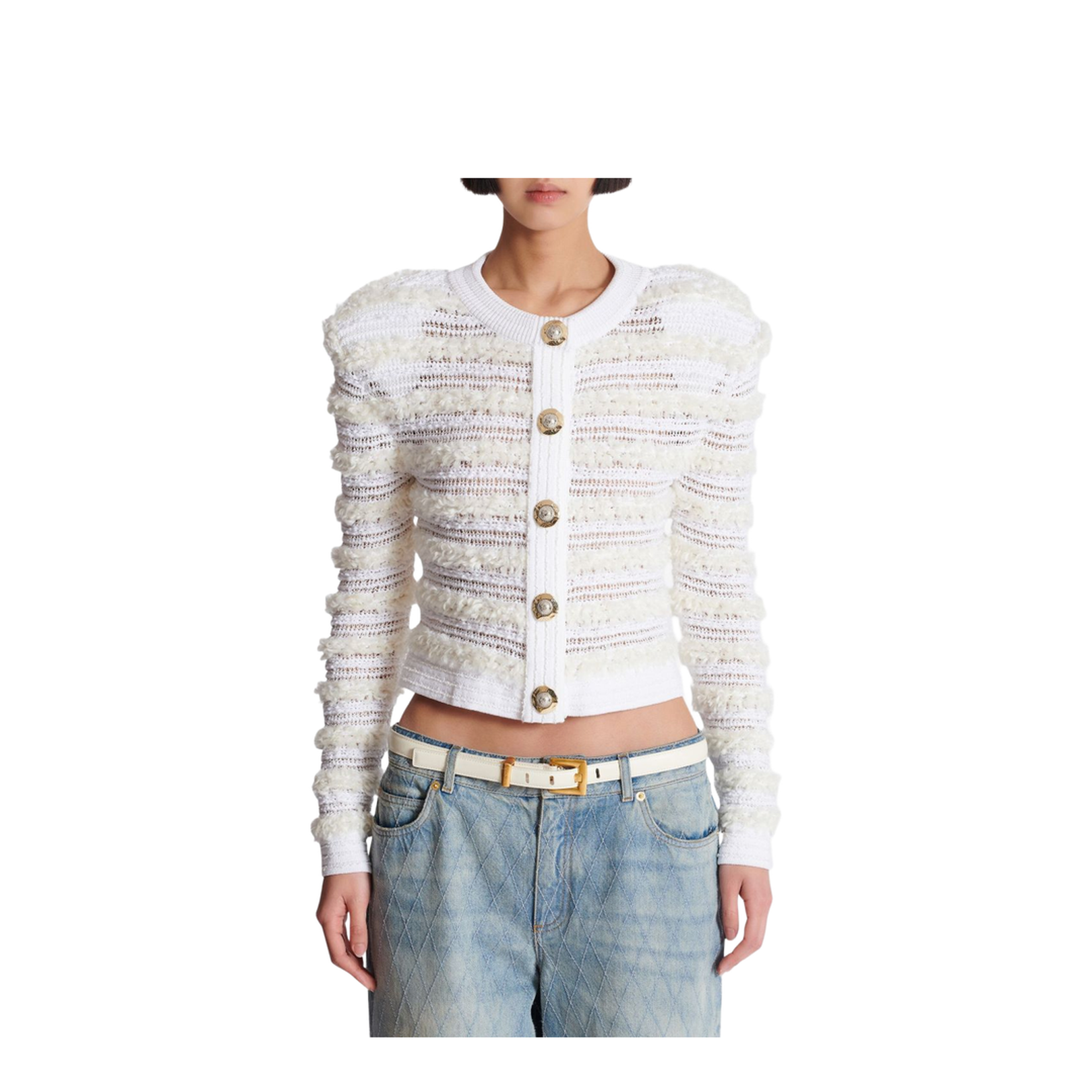 Structured Shoulder Long Sleeve Top