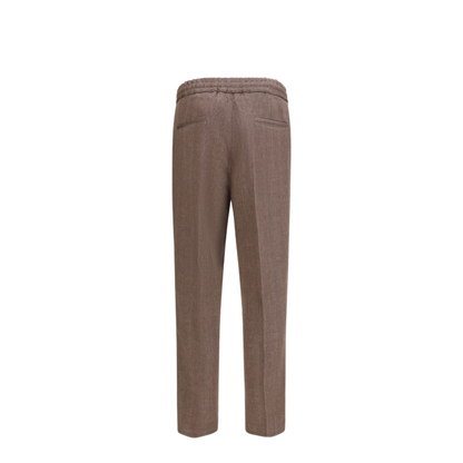 MAYFEYR - Brunello Cucinelli - Herringbone Linen And Wool Pants - MZ408E1710C009