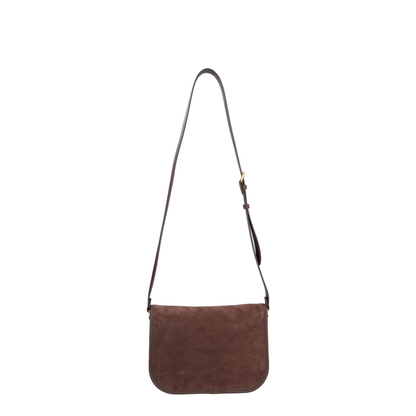 Brown Suede Antibes Crossbody Bag