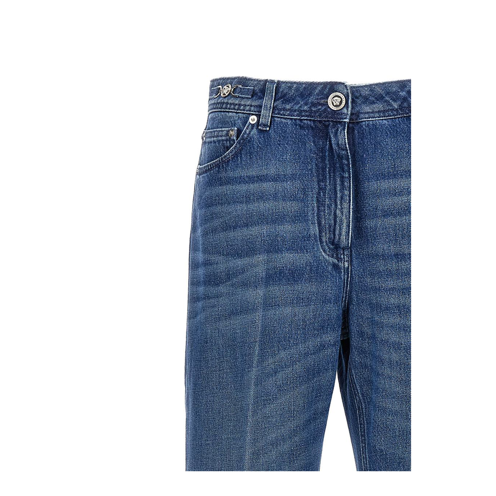 Logo-plaque Straight-leg Jeans In Blue