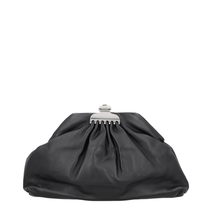 The Glam Clutch TU Smooth Leather Clutch - Black