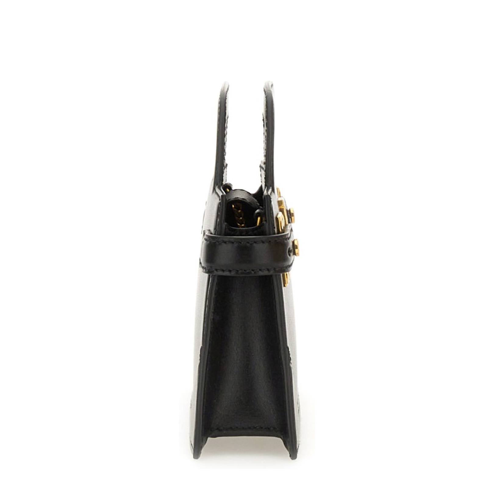 Top Handle Bag in Calfskin Black