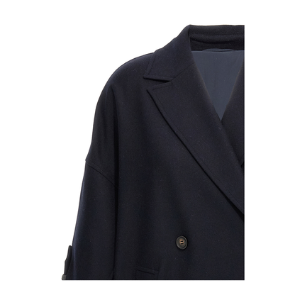 Shiny Cuff Details Caban Coat