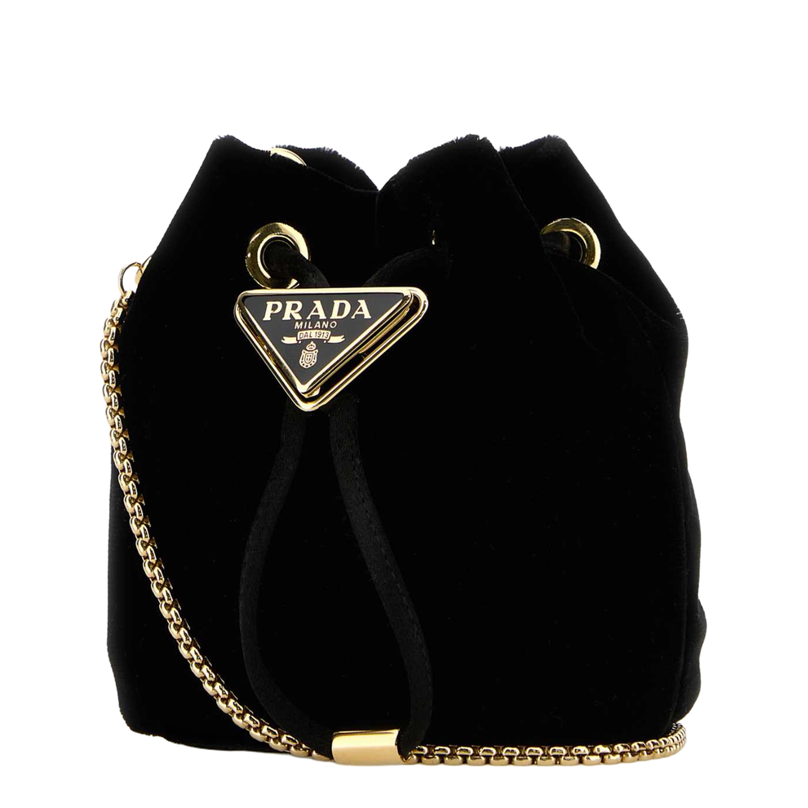 Black Velvet Bucket Bag
