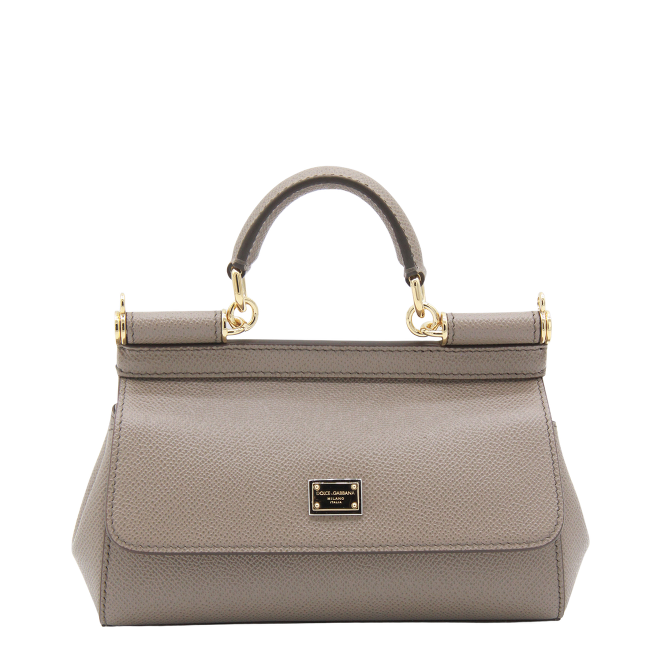 Sicily Mini Calfskin Top Handle Bag - Beige