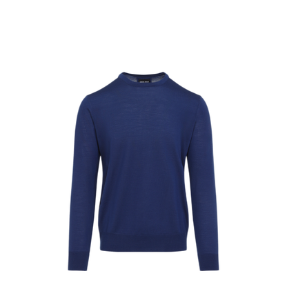 MAYFEYR - GIORGIO ARMANI - Royal Blue Virgin Wool Sweater - 8NSM01SM99ZUB130