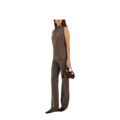 MAYFEYR - Alysi - Velvet Crinkle Slim Pants - 165159A5231FUME