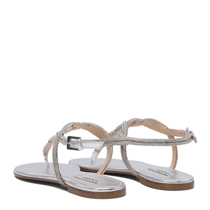MAYFEYR - Ninalilou - Flat Sandals In Silver Leather - 351172NAPPALAMARGENTO