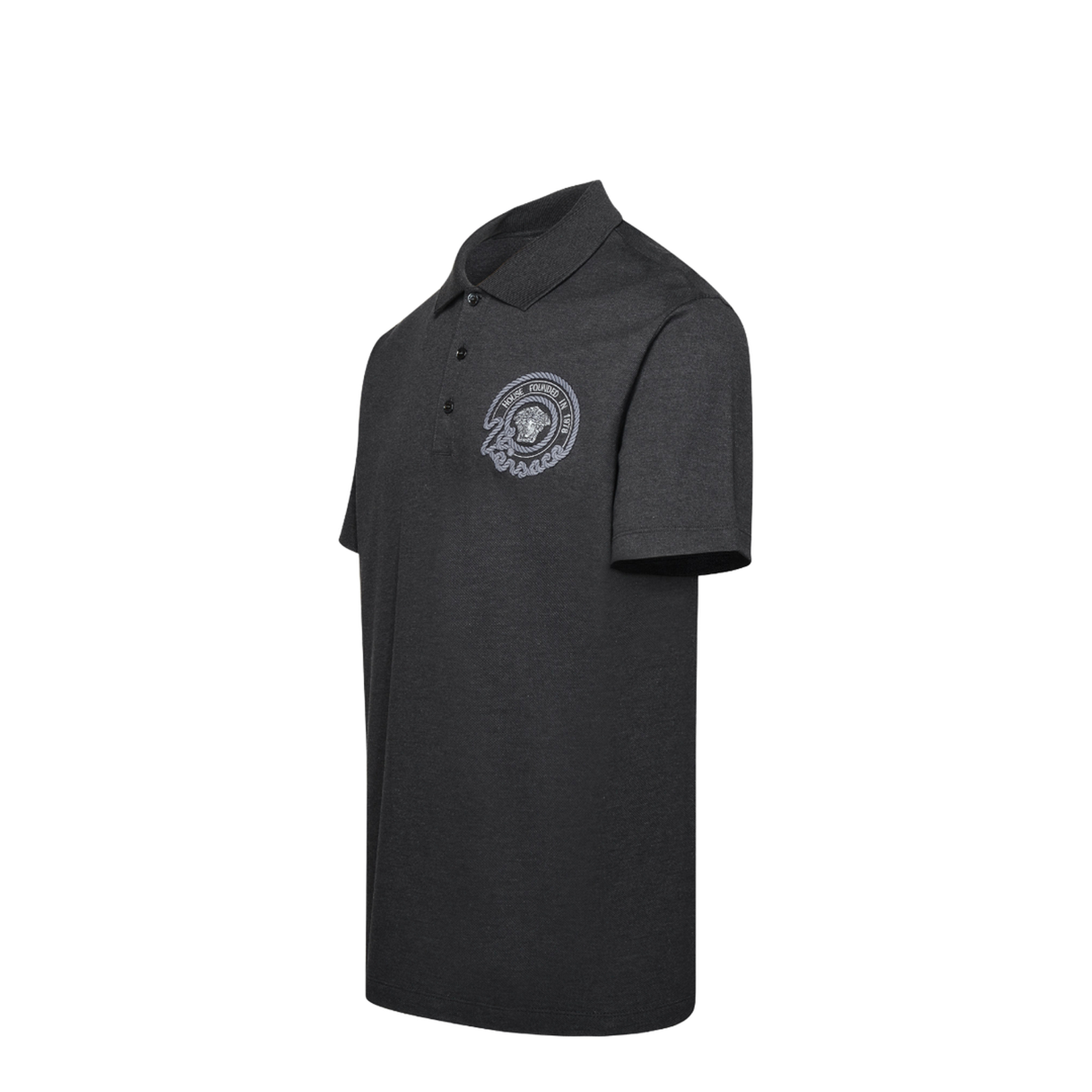 Grey Cotton Polo Shirt