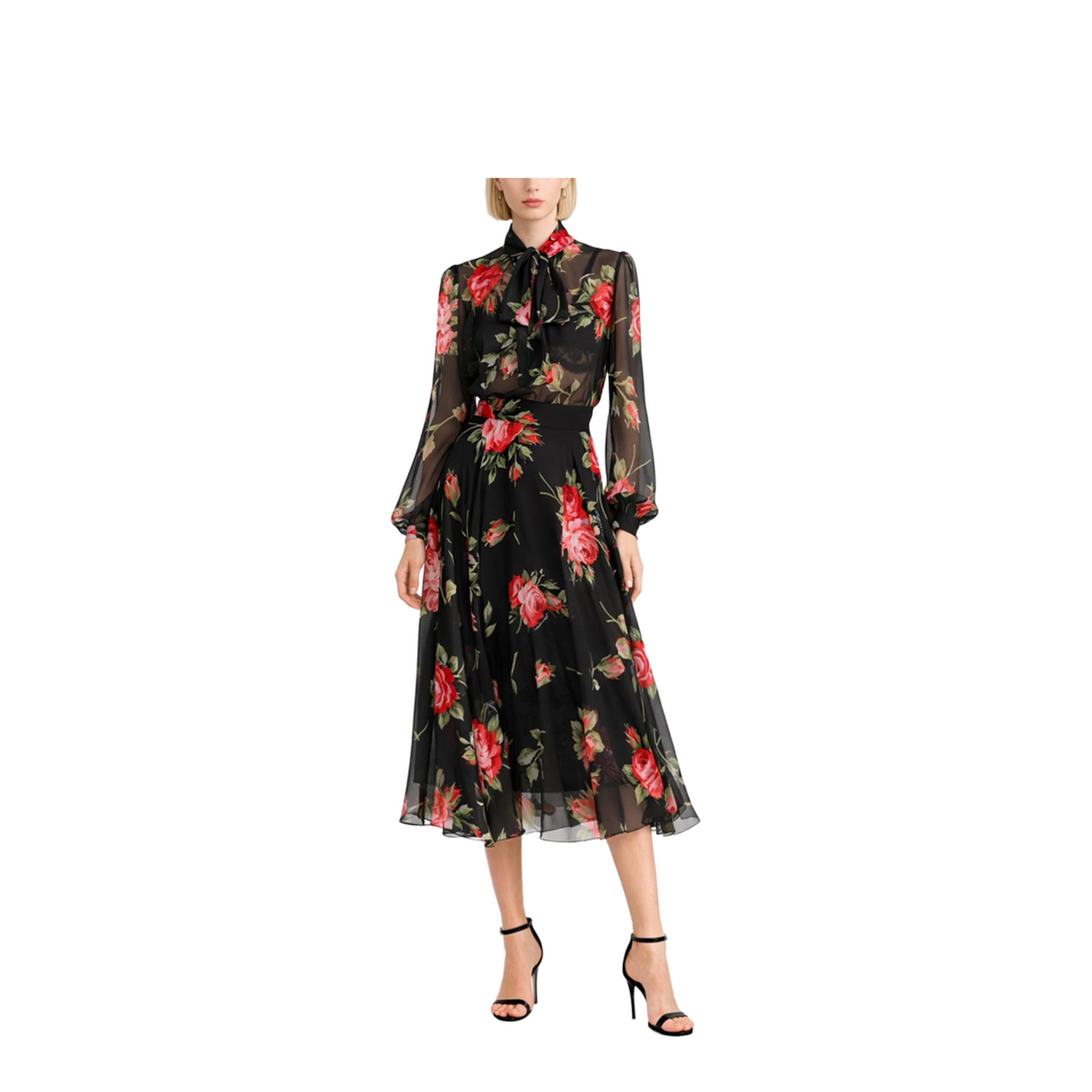 Rose Bouquet Print Top