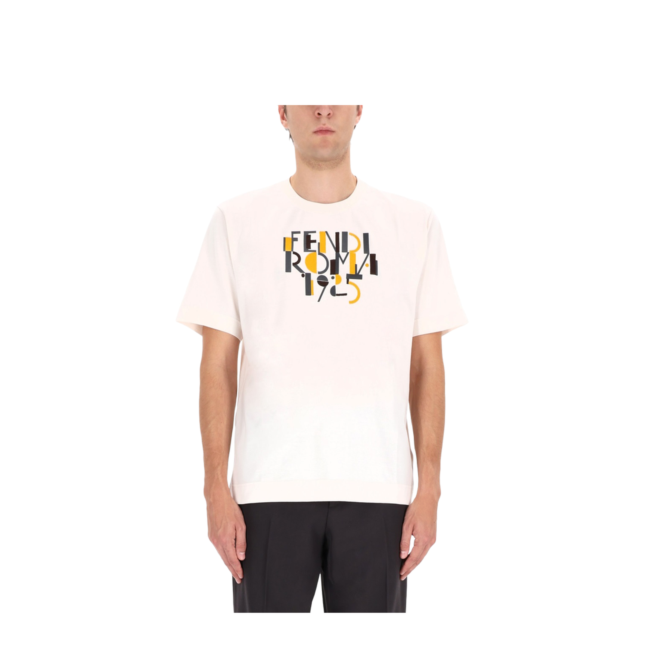 White Cotton T-Shirt with Logo Print