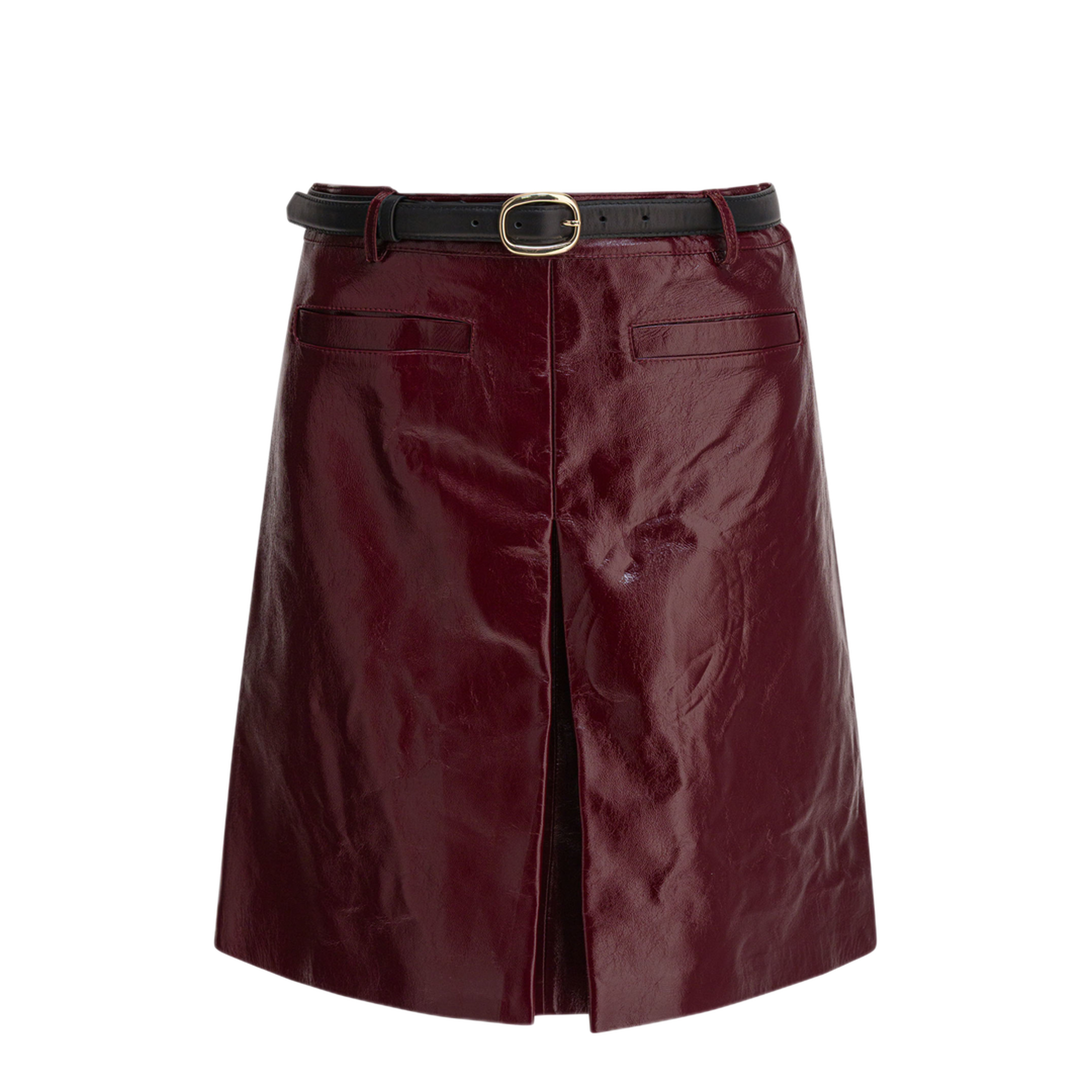 MAYFEYR - Self Portrait - Leather Miniskirt - PF25091SKBUBURGUNDY