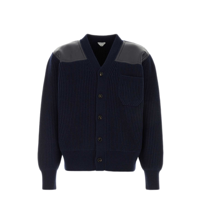 MAYFEYR - Bottega Veneta - Navy Blue Wool Blend Cardigan - A007L4V7BE04170