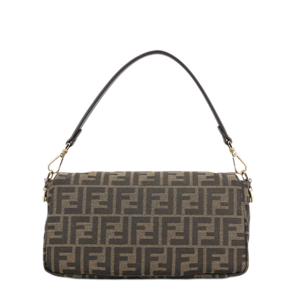 Baguette Medium FF Jacquard Shoulder Bag - Tobacco Brown