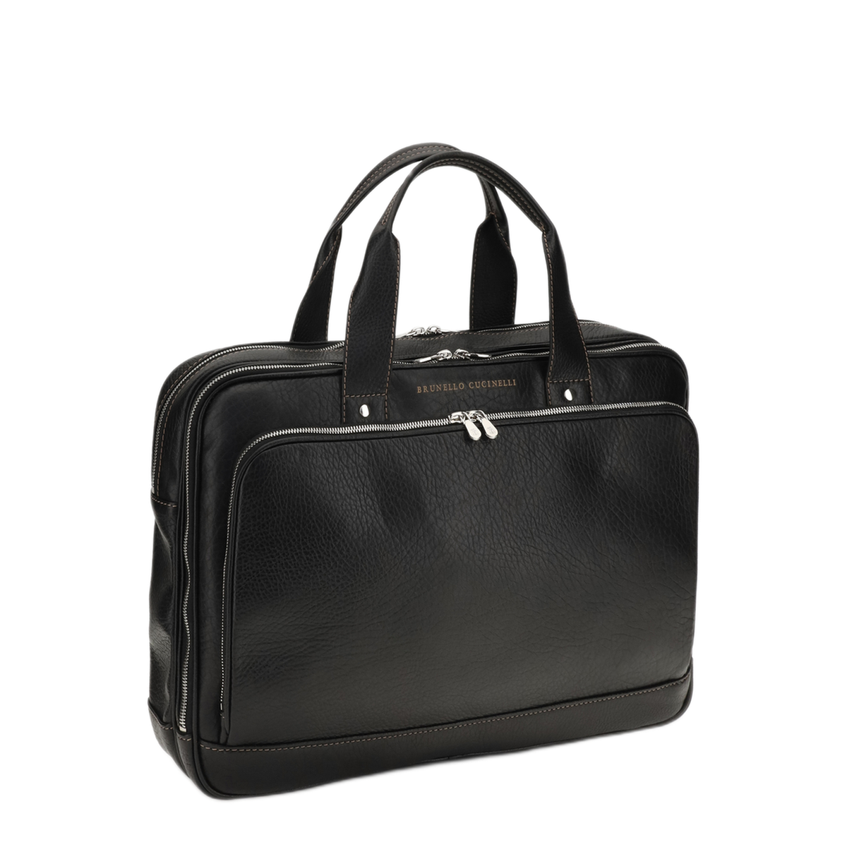 MAYFEYR - Brunello Cucinelli - Grained Calfskin Zip Top Handbag - MBZIBU391C101
